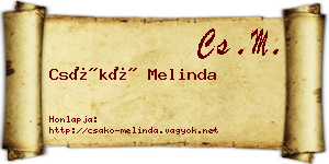 Csákó Melinda névjegykártya